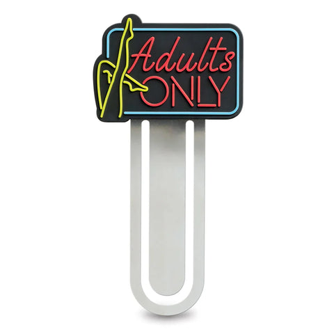 Adults Only Bookmark in Neon Sign Lettering