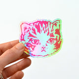 Holographic Cat Head Sticker