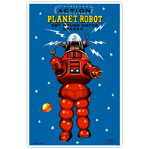 Planet Robot Retro Vinyl Sticker