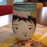 Handblown Glass Cup - Kokeshi Dolls