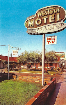 Western Motel Note Card Vintage Image