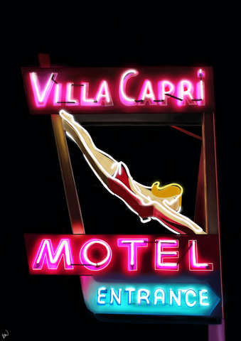Villa Capri Motel Neon Sign Print Bayley Wilson