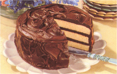 Chocolate Cake Vintage Image Postcard