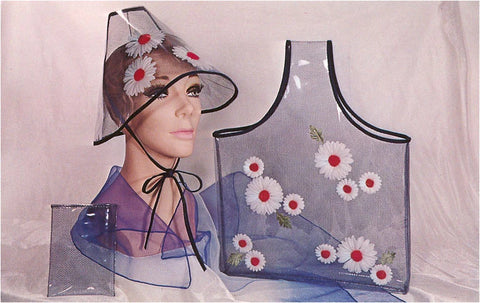 Vintage Mannequin with Daisy Rain Hat and Tote Postcard