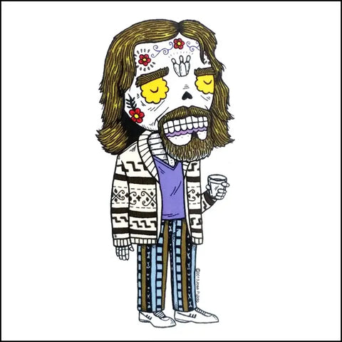 The Dude Abides Day of the Dead Sticker