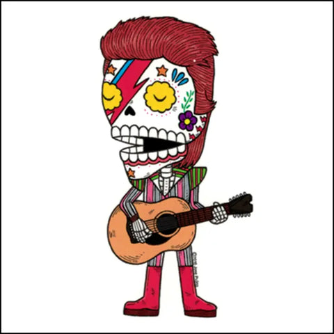 Ziggy Stardust Day of the Dead Sticker