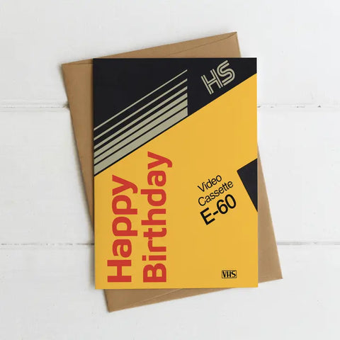 VHS Cassette Happy Birthday Card