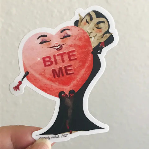 Bite Me Vampire Halloween Sticker
