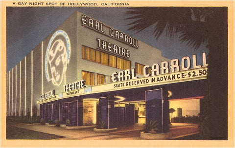Earl Carroll Theatre Hollywood Postcard