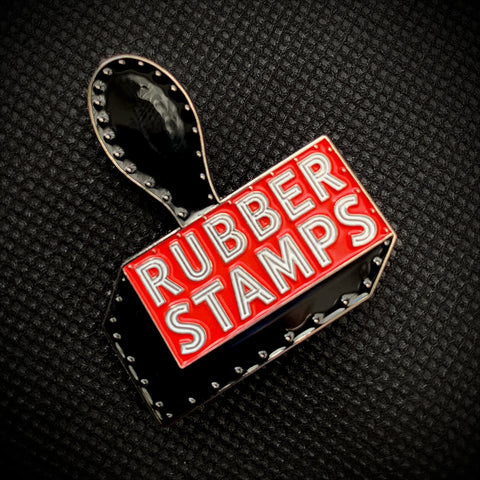 Valley Rubber Stamp Neon Sign Enamel Pin
