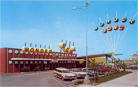 Wonder Bowl Bowling Alley Postcard