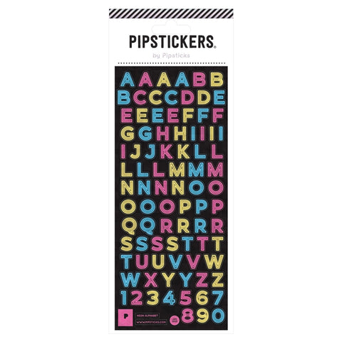 Neon Alphabet Stickers