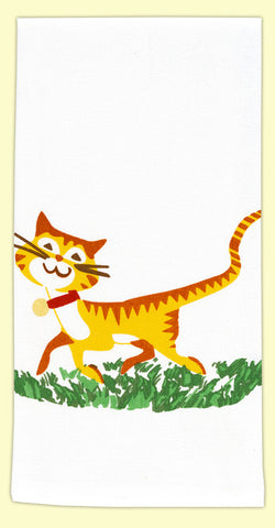 Retro Kitty Flour Sack Towel