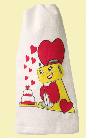 Love Cake Hearts Flour Sack Towel