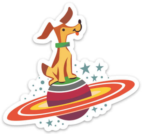 Astro Dog Retro Sticker