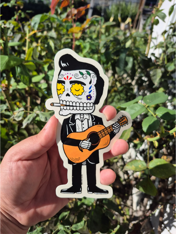 Johnny Cash Day of the Dead Sticker