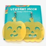 Verdant Moon Retro Geometric Earrings Collection