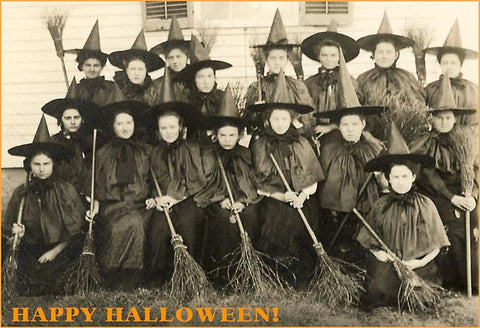 Halloween Witches Class Vintage Image Postcard