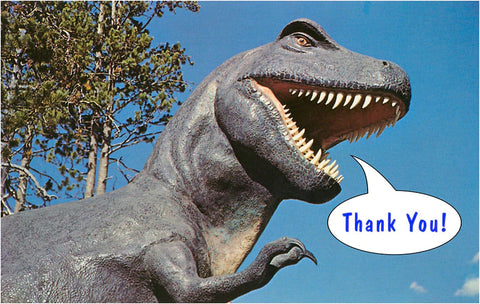 Dinosaur Thank You Postcard