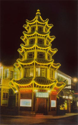 Golden Pagoda Los Angeles Postcard Vintage Image