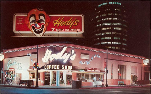 Hody's Coffee Shop Los Angeles Postcard Vintage Image