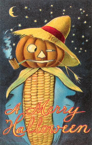 Halloween Merry Corn Cob Creature Postcard
