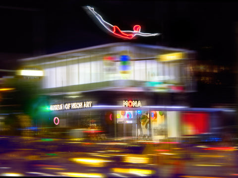 Museum of Neon Art Postcard - Building Speed Blur