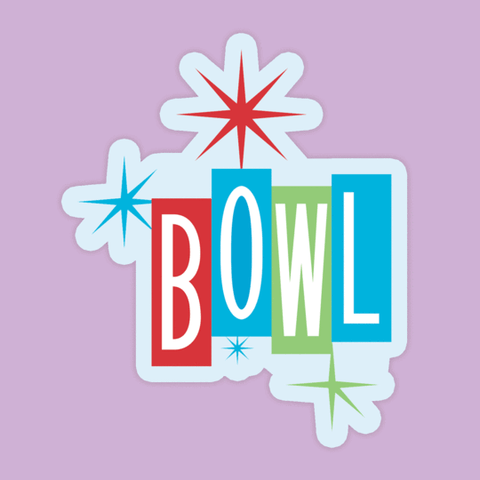 Bowl  Retro Colorful Sticker