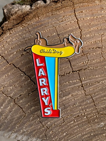 Larry's Chili Dog Enamel Lapel Pin