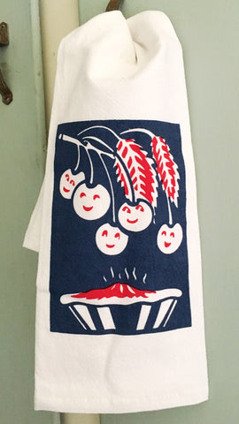 Vintage Cherry Pie Flour Sack Towel