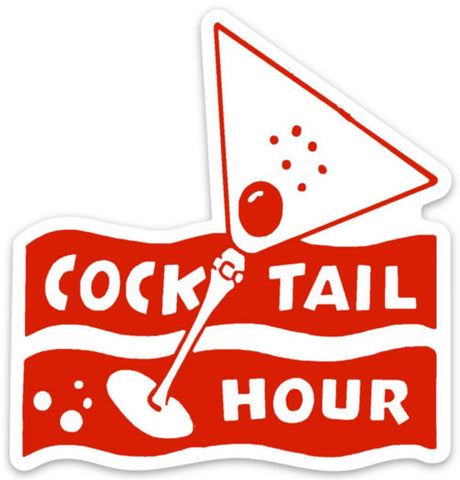 Cocktail Hour Retro Sticker