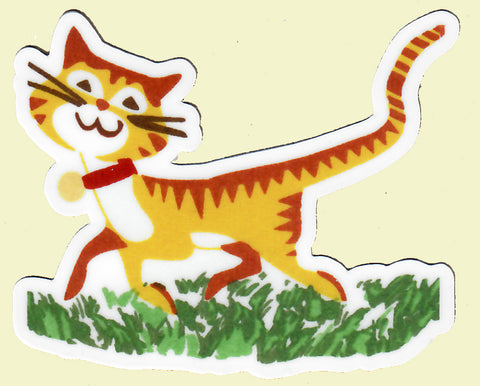 Retro Orange Tabby Cat Sticker